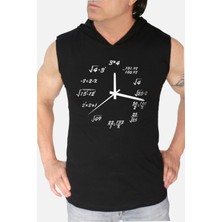 Rock&Roll Saat Kaç Siyah Kapşonlu|kolsuz Erkek Atlet T-Shirt