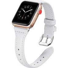 MobaxAksesuar Apple Watch 7/8/9 41mm Kordon İnce Deri Kordon