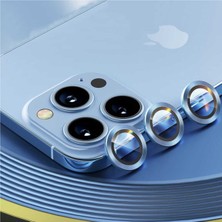 Dolia Apple iPhone 13 Pro Max Kamera Camı Reyüksek Çözünürlük Kamera Lens Koruyucu Mavi