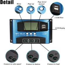 Guangdong Spirit Srıwen 60A Mppt Solar Şarj Kontrol Cihazı Çift USB LCD Ekran 12V 24V Otomatik Güneş Pili Paneli Şarj Regülatörü Yüklü