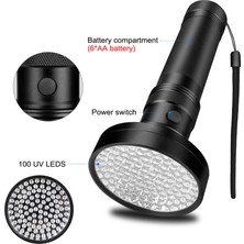 Guangdong Spirit Alüminyum Uv Ultra Violet 100 LED El Feneri Mor El Fenerimeşale Işığı Lambası (Yurt Dışından)
