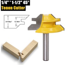 Guangdong Spirit 45 Derece Kilit Gönye Freze Ucu 1/4 Inç Şaft Ağaç Işleme Zıvana Freze Aleti Delme Freze (1/4*1-1/2 Sarı) (Yurt Dışından)