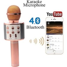 Case 4U Karaoke Mikrofon Bluetooth Hoparlör Aux Usb Mikro Sd Kart Girişli Altın