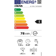 Altus AL 7103 L 7 kg 1000 Devir Çamaşır Makinesi