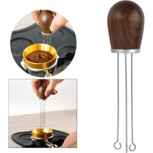 Linming SunniMix Espresso Kurcalaması Daha Geniş Bir Karıştırın Alan Level Iğne Tipi Toz Dağıtıcı Aracı Gümüş Ceviz