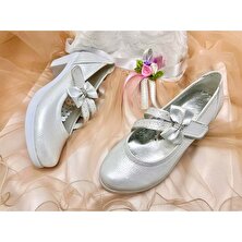 Bulut Ayakkabı Gümüş Kız Çocuğu Abiye Günlük Topuklu Ayakkabı - Gümüş - 33