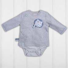 Organicera Organik Uzun Kollu Tshirt Bebek Body Gri Melanj