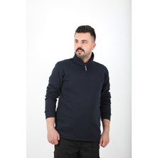 Mualta Erkek Regular Fit Balıkçı Yaka Uzun Kollu Lacivert Sweatshirt