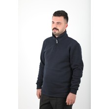 Mualta Erkek Regular Fit Balıkçı Yaka Uzun Kollu Lacivert Sweatshirt