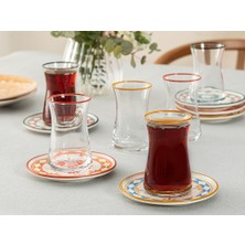 English Home Etnik Porselen 12 Parça Çay Takımı 160 Ml Renkli