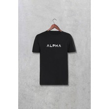 Trendypassion Alpha Spor Tshirt Erkek Slimfit Bisiklet Yaka Siyah Pamuk Malzemeden Üretim