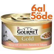 Gourmet Gold Parça Etli Soslu Alabalık Sebzeli Kedi Konservesi 85 gr