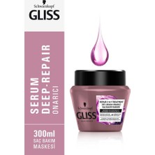 Gliss Serum Deep Repair 2'Sİ 1 ARADA Onarıcı Saç Bakım Maskesi - Protein Kompleksi ve Hint İnciri ile 300 ml