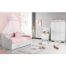 Bubu Home Palluna Genç Odası Takımı Dolap + Altlıklı Sedir + Aynalı Çamaşırlık