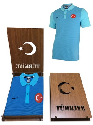 Milli Takım Forma Türkiye Pamuklu Polo Yaka Orijinal Tshirt (Ahşap Kutulu)