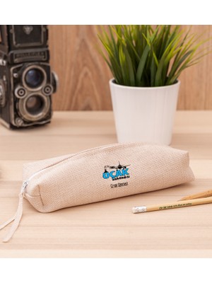 Hediye Dükkanı Kişiye Özel  Uçak Mühendisi Keten Bez Kalemlik