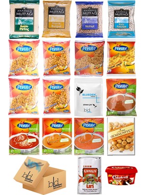 Blueden Ramazan Paketi Kumanya Gıda Paketi Erzak Yardım Hediye Paketi 18 Parça 131 Nolu Paket