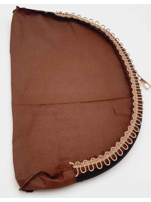 Angel Çanta Akssesuar D Model 30X20 cm Dikilmiş Fermuarlı Astar Koyu Kahve Renk