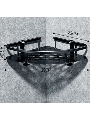 Sanlindousanlindou Banyo Aksesuarı Duş Köşe Rafı - Siyah (Yurt Dışından)