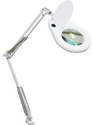 Loyka Tello LED Işıklı Büyüteç 5x Mercekli Masa Bağlantılı Yuvarlak 12.7 cm Ölçülerinde