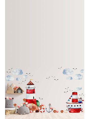 Kt Grup Denizci Premium 60 Parça Mega Set Çocuk Odası Duvar Sticker