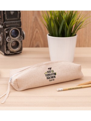 Hediye Dükkanı Kişiye Özel Tekstil Teknolojisi Öğretmeni Keten Bez Kalemlik