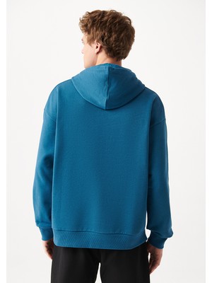 Mavi Kapüşonlu Mavi Sweatshirt