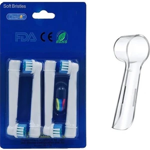 Oral-B Şarjlı Diş Fırçası Uyumlu 4 Adet Yedek Başlık 1 Adet Koruyucu Kapak