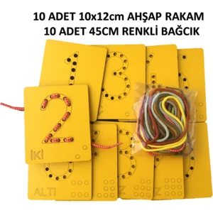 Trendy Toys Eğitici Ahşap Sayılar İp Geçirme