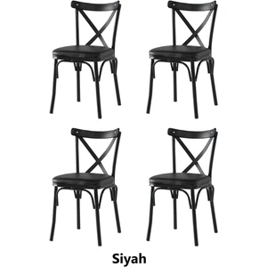 Sweet Home Çapraz Bahar Sandalye 4 Adet Şık Tasarım Leke Tutmaz Kumaş Özellikleriyle