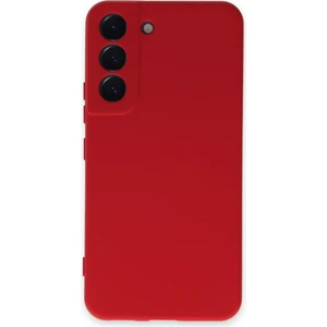 Caseart Samsung Galaxy S22 Kapak Kamera Korumalı Içi Kadife Lansman Silikon Kılıf - Kırmızı
