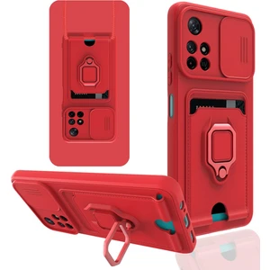 Xiaomi Redmi Note 11T Kılıf Ipli Lens Sürgülü Kartvizitli Silikon Zuma