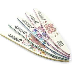 Ellea Nail 3'lü Yıkanabilir Tırnak Manikür Pedikür Törpü Sü Çiçek Desenli 100/120/180/240 Zımpara