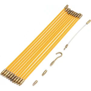 Guangdong Spirit Yeni 10X4MM 1m Fiberglas Kablo Çubuk Elektrik Itme Çektirme Kanalı Rodder Balık Bant Kiti