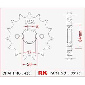 Honda CB 125 R RK Çelik Ön Dişli C3123-15  Ön  (2018-2019)