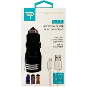 Ata Elektronik Samsung Uyumlu Tip C Ty Pe C Type-C  + 2.4A 2usb Typc-E Şarj Kablolu Araç Şarjı Çakmaklık Set
