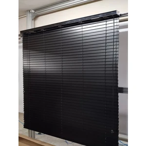 Techstorperde 25mm Parlak Siyah Polywood Ahşap Jaluzi
