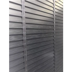 TechstorPerde 50mm Damarlı Siyah Polywood Ahşap Jaluzi
