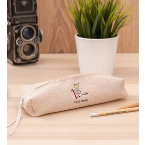 Hediye Dükkanı Kişiye Özel  Bayan Diş Hekimi Karikatürü Keten Bez Kalemlik