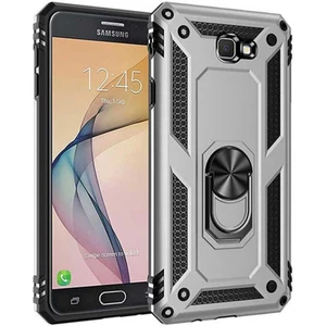 Galaxy J7 Prime 2 Kılıf Vega Tank Zırh Yüzüklü Mıknatıslı Standlı Kapak Kılıf