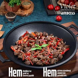 Violet Döküm Sac Kavurma Gözleme Tavası VİO-7975