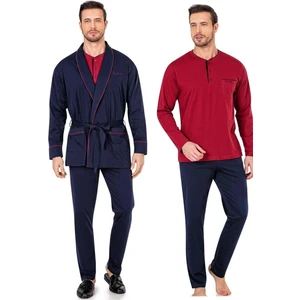 Pierre Cardin 5605 5'li Röpteşambır Pijama Seti - Lacivert
