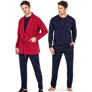 Pierre Cardin 5605 5'li Röpteşambır Pijama Seti - Bordo