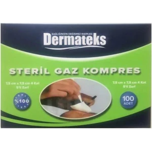 Steril Gaz Kompres 7,5 x 7,5 cm 4 Kat 5'li Zarf x 50 Adet