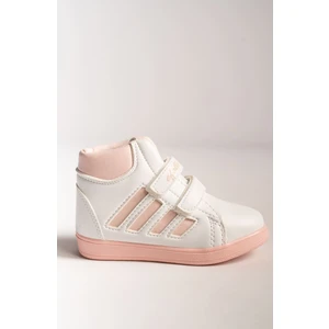 Beyaz Yanı Pudra Şeritli Cırtlı Bot