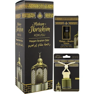 Makamı Ibrahim Kokusu 400ML Sprey ve Makamı Ibrahim Kokusu 8 ml Araba Kokusu Cam Şişe ve Makamı Ibrahim Alkolsüz Esans 3ml