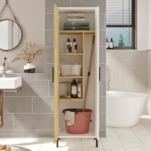 Daisy Çok Amaçlı Dolap Vileda Banyo Dolabı Keçe-Beyaz Dy1-Wk