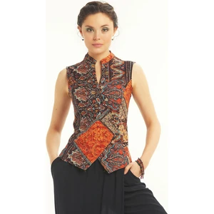 Los Banditos Hakim Yaka Çapraz Düğmeli Kolsuz Bluz