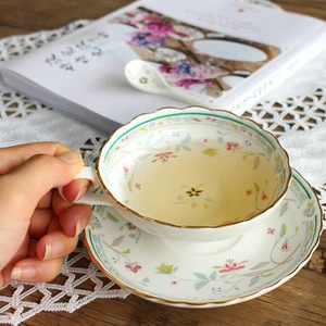 Çiçek Çay Sanat Hediye Kahve Fincanı Desen El Yapımı Kemik Çini Avrupa Kahve Fincanı Espresso Çevre Dostu Çay Fincanı | Kahve Kupası Ve Tabak Setleri (Yurt Dışından)