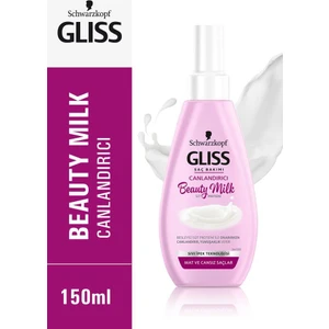 Schwarzkopf Gliss Beauty Milk-Canlandirici Saç Bakım Sütü 150 ML Çiçek Özlü, Süt Proteini ve Keratin İçeren Onarıcı Formül, Mat ve Cansız Saçlar İçin Günlük Kullanım
